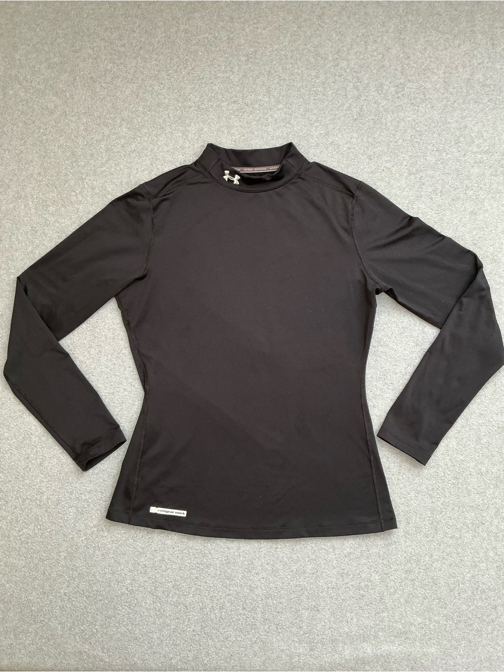 Under Armour ColdGear Mock Neck Fitted Compression Shirt Black Women’s Large